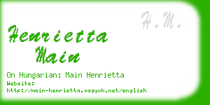 henrietta main business card